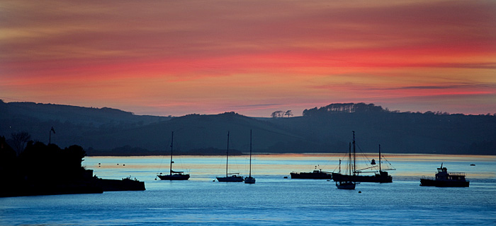 Sunset over Plymouth Sound, Devon