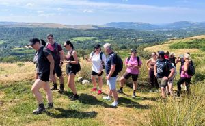 Netwalking with Fintech Wales and Call of the Wild - group talking and admiring the views